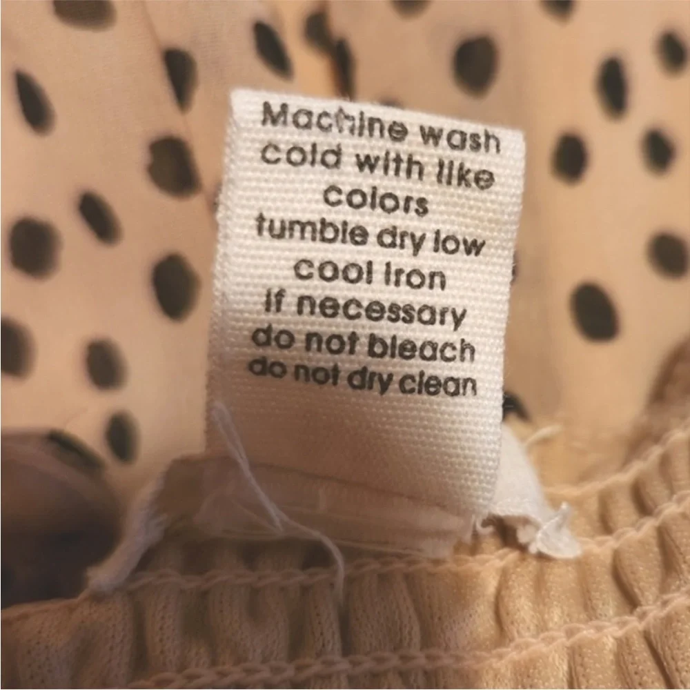 Japna Tan Colored Polka Dot Dress Romper size M Spring Summer - Picture 4 of 7